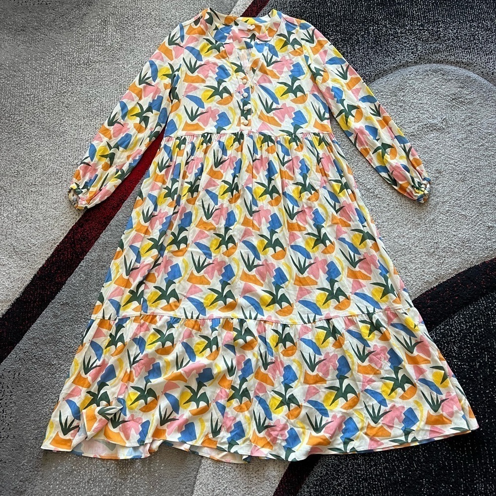 Fresha Abbott Verano Long Sleeve Flounced Hem Maxi Dress